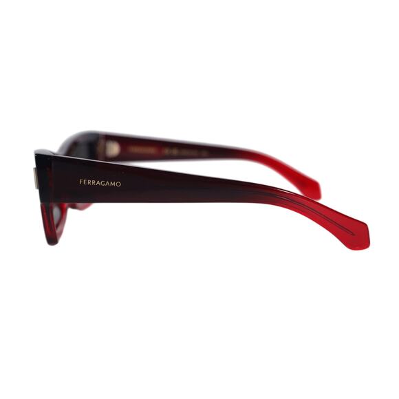 Salvatore Ferragamo Cat Eye Ombre Sunglasses-Gradient Transparent Dark Red - NWT - Picture 6 of 8